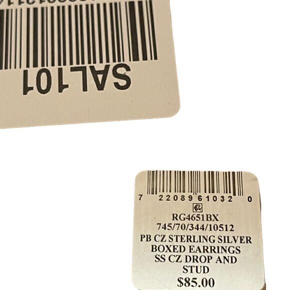 NWT Giani Bernini sterling silver cubic zirconia drop and stud earrings - Picture 9 of 11